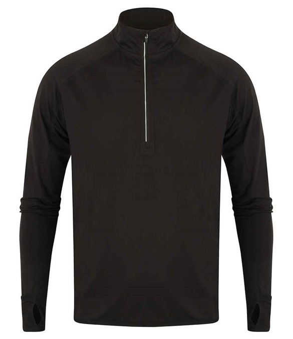 Tombo Long Sleeve Zip Neck Performance Top