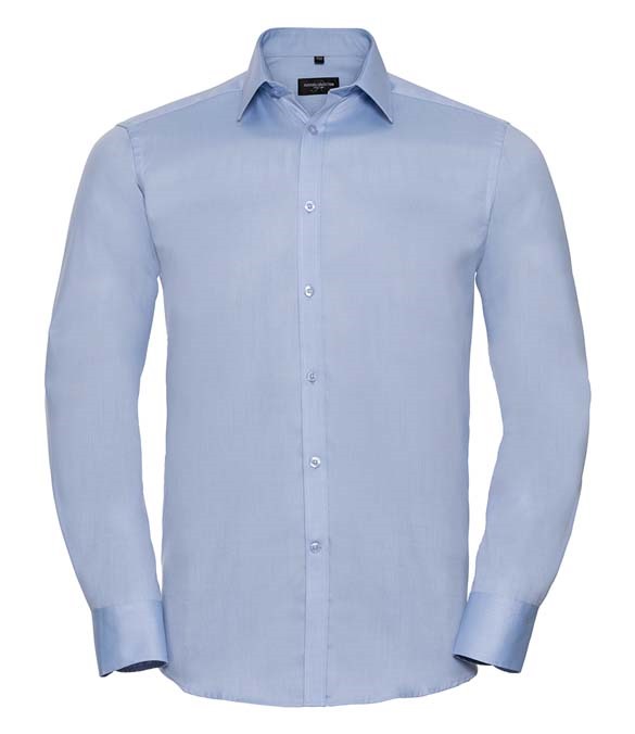 Russell Collection Long Sleeve Herringbone Shirt