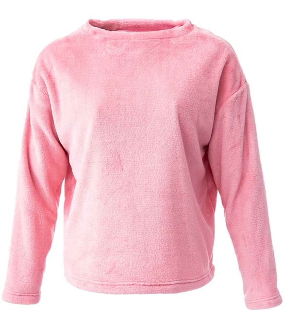 Brand Lab Ladies Plush Fleece Crew Neck Sweatshirt