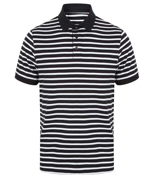 Front Row Striped Jersey Polo Shirt