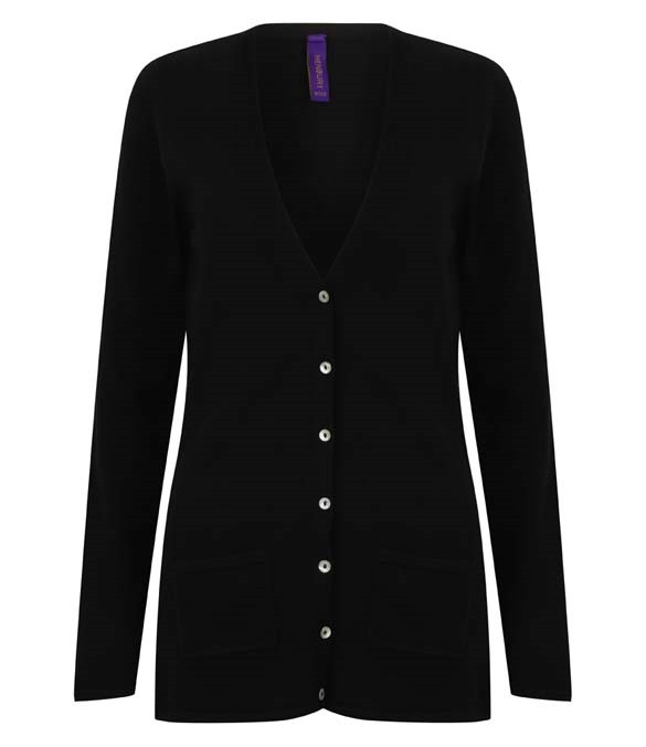 Henbury Ladies Cotton Acrylic V Neck Cardigan