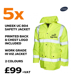 x5 Printed Hi Viz Road Jacket