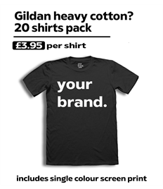 20 screen printed T-shirt pack
